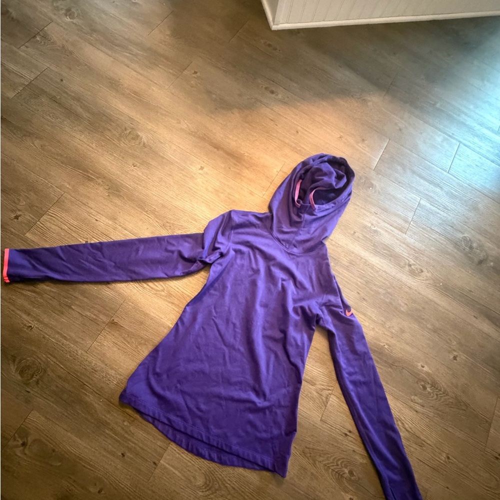 Nike Purple Hoodie Top with Pink Accent